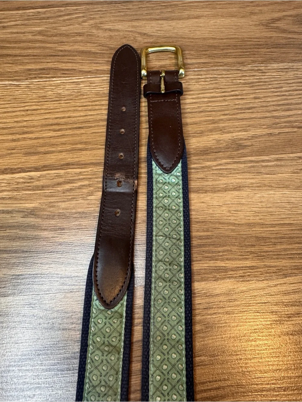 Vineyard Vines Green and Blue Golf Club and Golf Ball Mens Belt 40